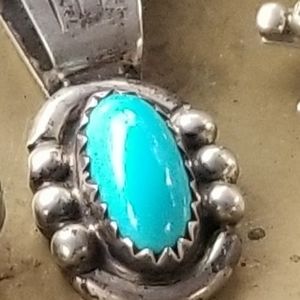 Sleeping Beauty sterling turquoise pendant